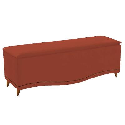 Calçadeira Estofada Yasmim 140cm Casal Suede Terracota