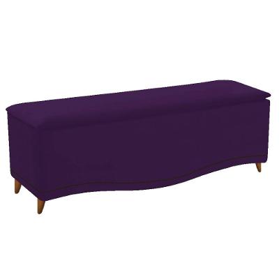 Calçadeira Estofada Yasmim 160cm Queen Size Suede Roxo