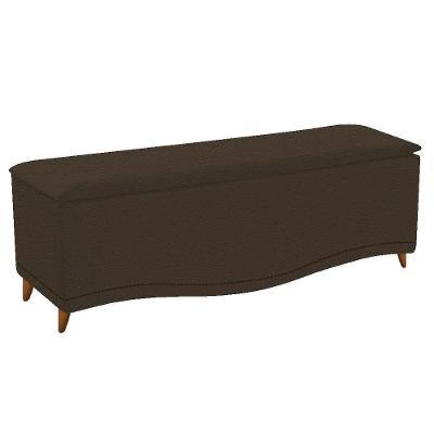 Calçadeira Estofada Yasmim 195cm King Size Corano Marrom