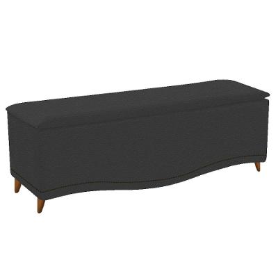 Calçadeira Estofada Yasmim 195cm King Size Corano Preto