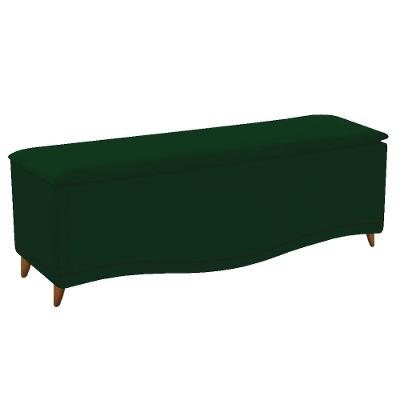 Calçadeira Estofada Yasmim 140cm Casal Suede Verde