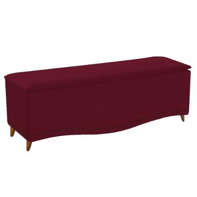 Calçadeira Estofada Yasmim 140cm Casal Suede Bordô Adj Decor