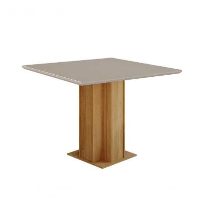 Conjunto Sala De Jantar Sophia 95x95 Tampo Mdf/vidro 4 Cadeiras Maia Cimol Nature/offwhite/gengibre
