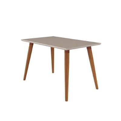 Conjunto Sala De Jantar 130x80 Tampo Em Mdf/vidro 4 Cadeiras Cimol Madeira/off White/nature/nude