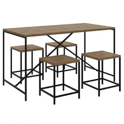 Conjunto Mesa 136x69 Com Banquetas Vermont Preto Fosco