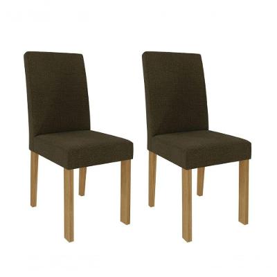 Conjunto Sala De Jantar 160x80 Tampo Em Vidro/mdf 4 Cadeiras Maia Cimol Nature Off White