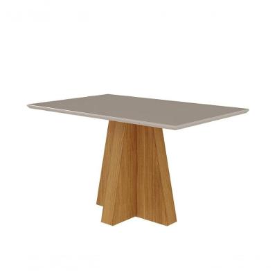 Conjunto Sala De Jantar 130x80 Tampo Mdf/vidro 4 Cadeiras Paola Cimol Nature/offwhite/joli