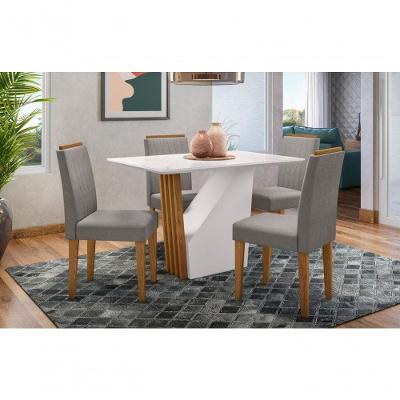 Kit Sala De Jantar 1,20M 4 Cad Ype/Off White/Animalle Marfim