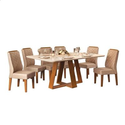 Sala De Jantar Mesa Freijó/Off White 6 Cad Freijó/Kraft