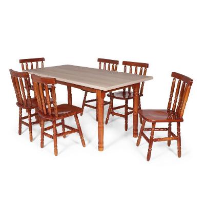 Conj Jantar 160x80cm Mel + 6 Cadeiras Mônaco Mel