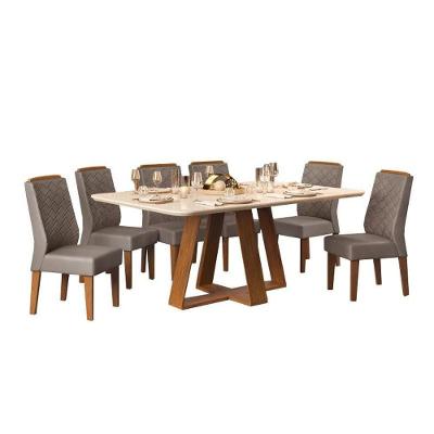 Sala De Jantar Mesa Freijó/Off White 6 Cad Freijó/Lunar