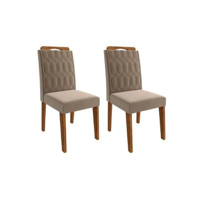 Conjunto 2 Cadeiras De Jantar Mdf Paola Cimol Nature/joli Nature/joli