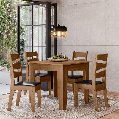 Conjunto Sala De Jantar Itália 0,90 Com 4 Cadeiras Cedro 11C