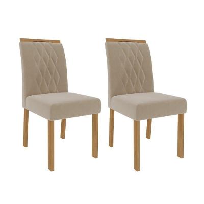 Kit Sala Jantar Maitê 130X80 4 Cadeiras Juliana Class Cimol Nature Off White Madeira Nude Nature Off