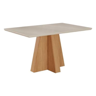 Kit Sala Jantar Patricia 130X80 Tampo Em Vidro/Mdf 4 Cadeiras Maia Cimol Nature/Off White/Gengibre