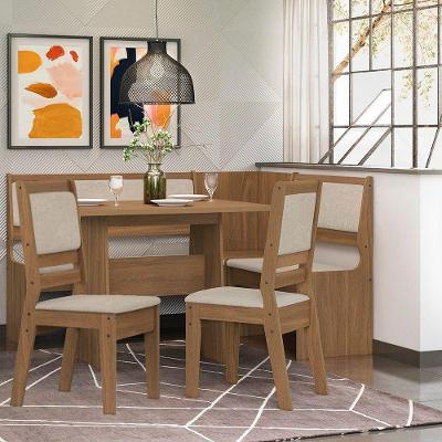 Conjunto Sala De Jantar Canto Alemão Afrodite Cedro Gold 74B