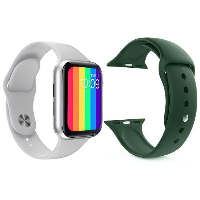Kit 1 Smartwatch Iwo12 Lite Branco + 1 Pulseira Verde Escuro
