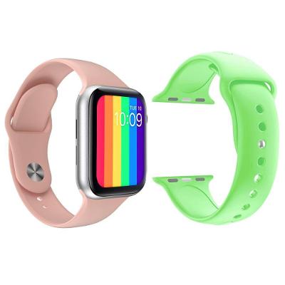 Kit 1 Smartwatch Rosa + 1 Pulseira Silicone Verde Claro