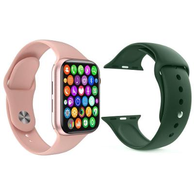 Kit 1 Smartwatch Iwo 8 Rosa + 1 Pulseira Extra Verde Escuro