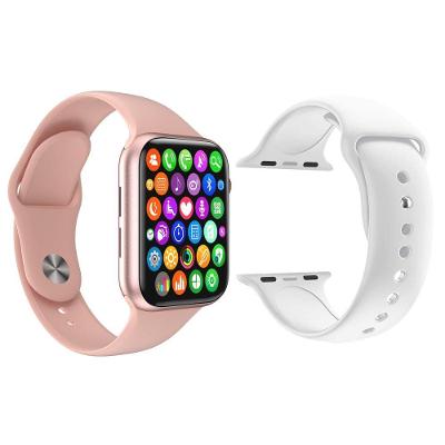 Kit 1 Smartwatch Rosa + 1 Pulseira Extra Silicone Branco