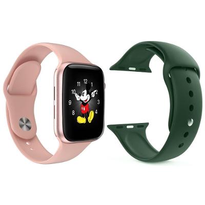 Kit 1 Relógio Smartwatch Ld5 Rosa + 1 Pulseira Verde Escuro