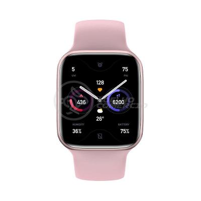 Smartwatch Hw22 Rosa Troca Pulseira Android Ios Cardíaco