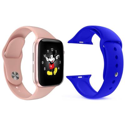 Kit 1 Relógio Smartwatch Ld5 Rosa + 1 Pulseira Azul Escuro