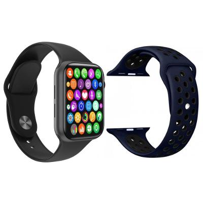 Kit 1 Relógio Smartwatch S Preto + 1 Pulseira Azul E Preto