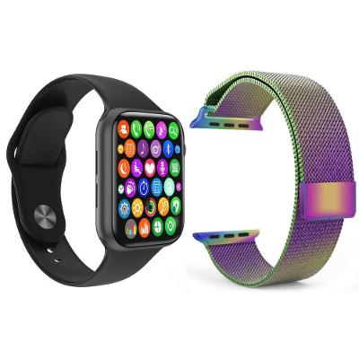 Kit 1 Relógio Smartwatch S Preto + 1 Pulseira Arco íris