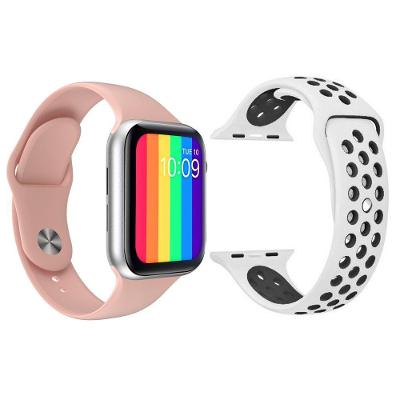 Kit 1 Smartwatch Rosa + 1 Pulseira Extra Branco E Preto