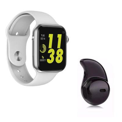 Kit 1 Smartwatch W34 Branco + 1 Mini Fone Bluetooth Preto