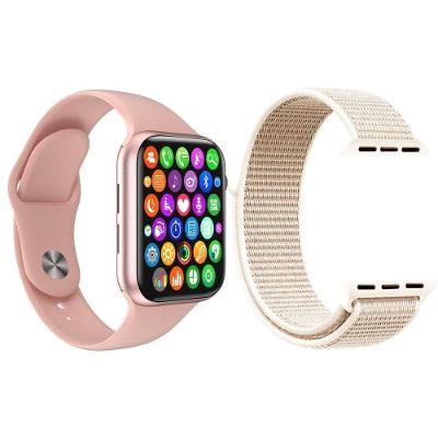 Kit 1 Smartwatch Rosa + 1 Pulseira Extra Nylon Rosa Vintage