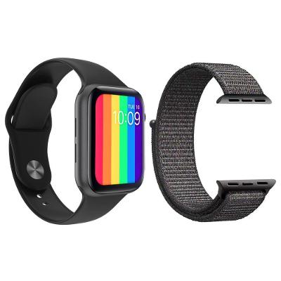 Kit 1 Smartwatch Preto + 1 Pulseira Nylon Cinza