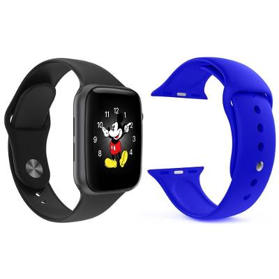 Kit 1 Smartwatch Ld5 Preto + 1 Pulseira Extra Azul Escuro
