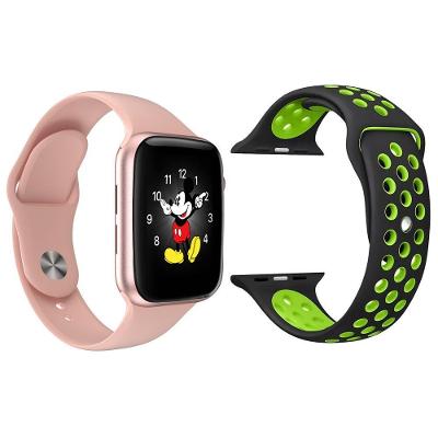 Kit 1 Relógio Smartwatch Ld5 Rosa + 1 Pulseira Preto E Verde