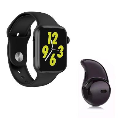 Kit 1 Smartwatch W34 Preto + 1 Mini Fone Bluetooth Preto