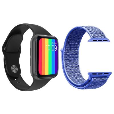 Kit 1 Relógio Smartwatch Iwo12 Lite Preto + 1 Pulseira Azul