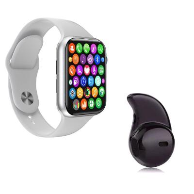 Kit 1 Smartwatch Branco + Mini Fone Bt Preto