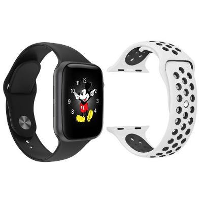 Kit 1 Smartwatch Preto + 1 Pulseira Extra Branco E Preto