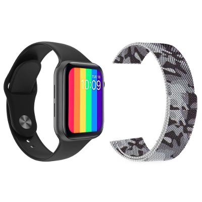 Kit 1 Smartwatch Iwo12 Preto + 1 Pulseira Camuflada