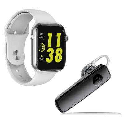 Kit 1 Smartwatch W34 Branco + 1 Fone Bluetooth Estéreo Preto