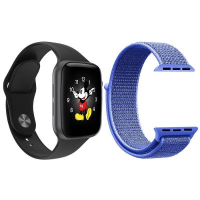 Kit 1 Smartwatch Ld5 Preto + 1 Pulseira Extra Nylon Azul