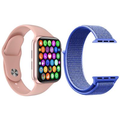 Kit 1 Smartwatch W34 S Rosa + 1 Pulseira Extra Azul
