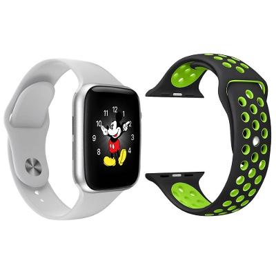 Kit 1 Smartwatch Branco + 1 Pulseira Extra Preto E Verde