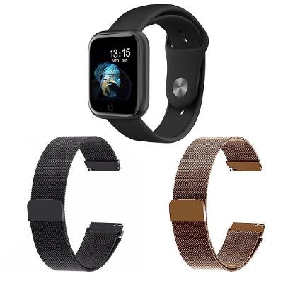 Kit 1 Smartwatch P70 Preto + 2 Pulseiras Preto E Rosê