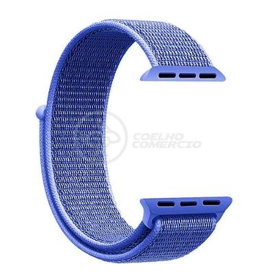 Pulseira Nylon Para Iwo Smartwatch 42mm 44mm - Azul
