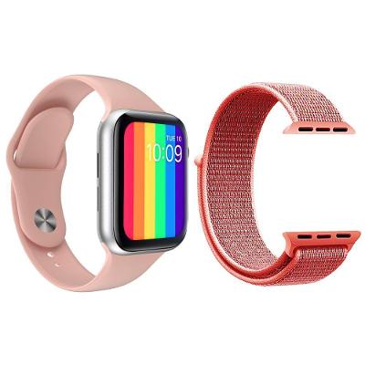 Kit 1 Smartwatch W26 Rosa + 1 Pulseira Rosa Shock