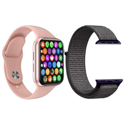 Kit 1 Smartwatch W34 S Rosa + 1 Pulseira Extra Azul Marinho