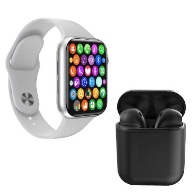 Kit 1 Smartwatch Iwo 8 Branco + 1 Fone Bluetooth I12 Preto