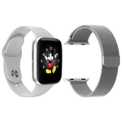 Kit 1 Smartwatch Ld5 Branco + 1 Pulseira Extra Prata